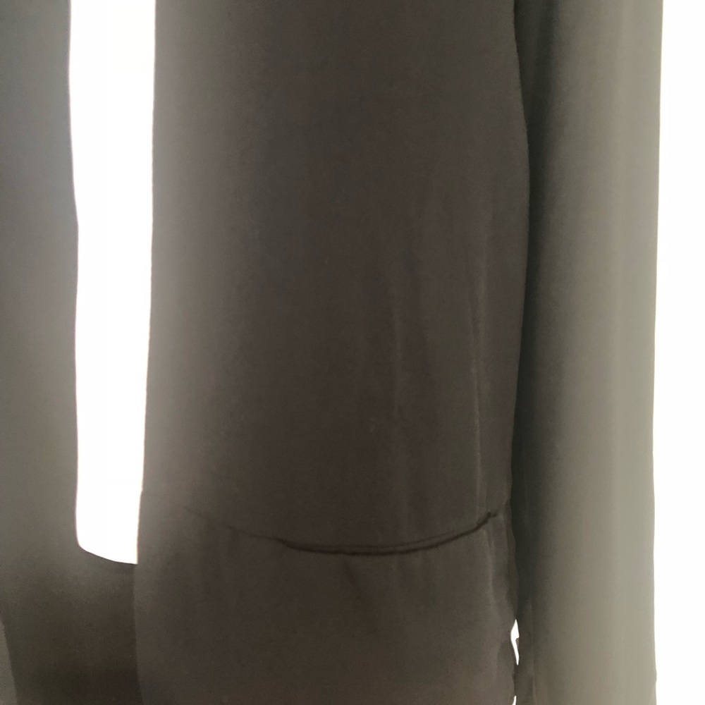 Black Blazer blouse with white trim sizes S M L - Picture 2 of 5